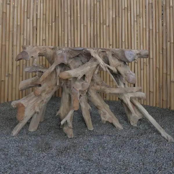 Product image 12 of the product “Console, made from unique teak root- Approx. 120cm Length and 80cm Height. The shape may vary. ”